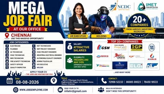 MEGA CAREER FAIR ON  8-8-2026, ORGANISED BY IMET MANPOWER SOLUTION